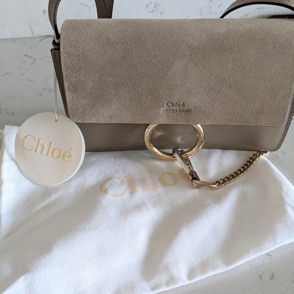 CHLOE Small Faye Leather And Suede Crossbody Bag - Picture 5 of 8